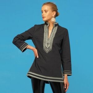 NicoBlu Maharani Tuxedo Tunic In Black Size S
